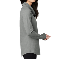 New Era Women's Sueded Cotton Blend Cowl Tee, Shadow Grey Heather, Right Sleeve view