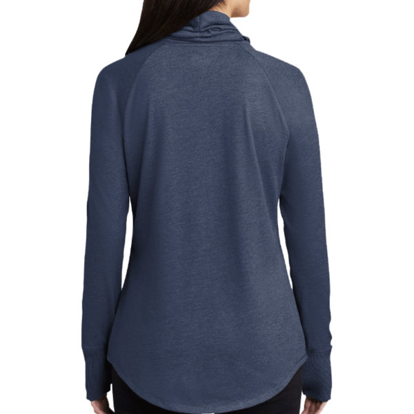 New Era Women's Sueded Cotton Blend Cowl Tee, True Navy Heather, Back view