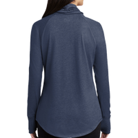 New Era Women's Sueded Cotton Blend Cowl Tee, True Navy Heather, Back view