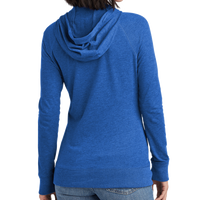 New Era Women's Sueded Cotton Blend Full Zip Hoodie, Royal Heather, Back view