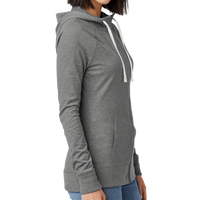 New Era Women's Sueded Cotton Blend Full Zip Hoodie, Shadow Grey Heather, Right Sleeve view