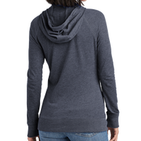 New Era Women's Sueded Cotton Blend Full Zip Hoodie, True Navy Heather, Back view