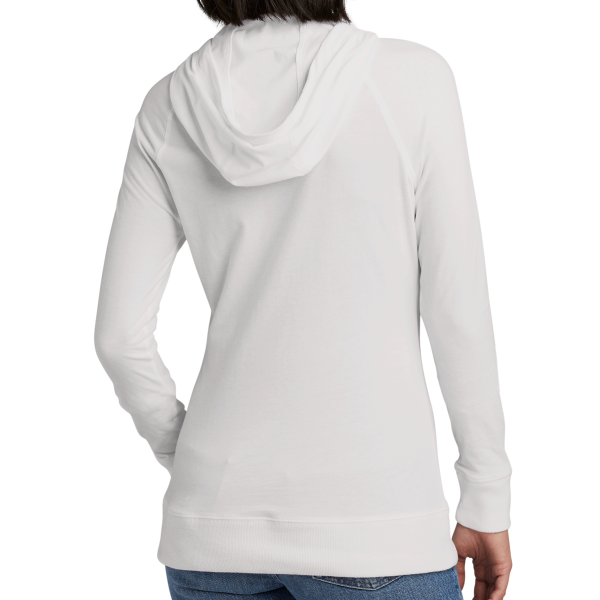 New Era Women's Sueded Cotton Blend Full Zip Hoodie, White, Back view