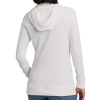 New Era Women's Sueded Cotton Blend Full Zip Hoodie, White, Back view