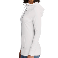 New Era Women's Sueded Cotton Blend Full Zip Hoodie, White, Left Sleeve view