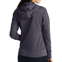 New Era Women's Thermal Full Zip Hoodie, True Navy Heather, Back view