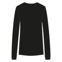 New Era Women's Tri Blend 3/4 Sleeve Tee, Black Solid / Graphite, Back view