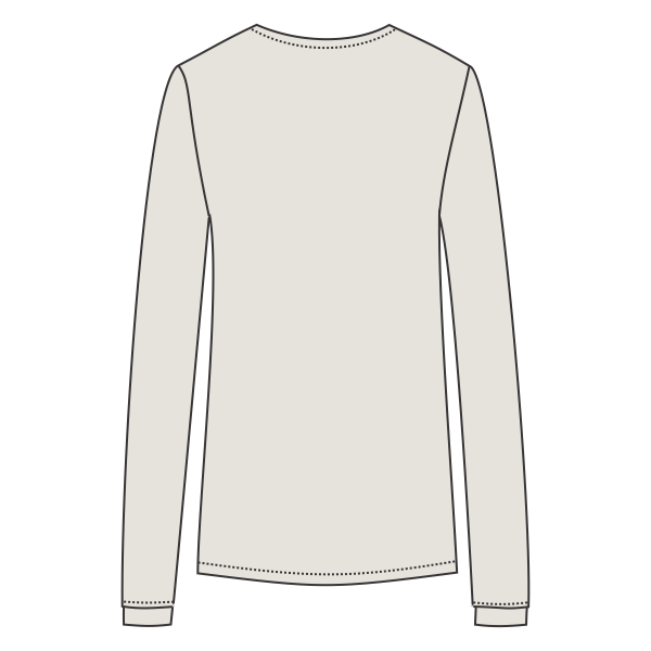 New Era Women's Tri Blend 3/4 Sleeve Tee, Fan White Solid / Shadow Grey, Back view