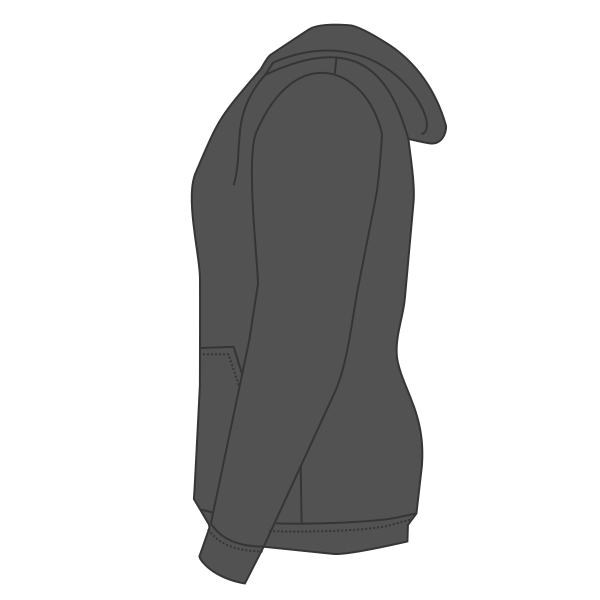 New Era Women's Tri Blend Fleece Full Zip Hoodie, Black Heather, Left Sleeve view