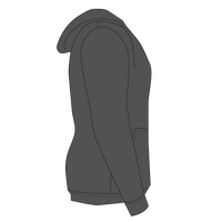 New Era Women's Tri Blend Fleece Full Zip Hoodie, Black Heather, Right Sleeve view