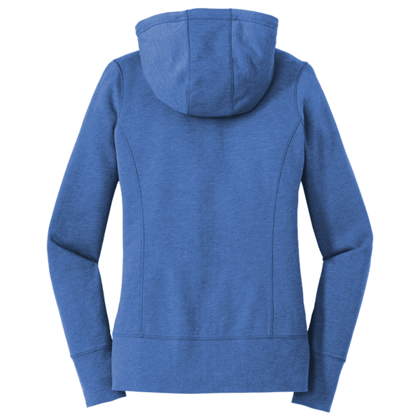 New Era Women's Tri Blend Fleece Full Zip Hoodie, Royal Heather, Back view