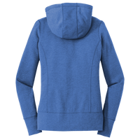 New Era Women's Tri Blend Fleece Full Zip Hoodie, Royal Heather, Back view