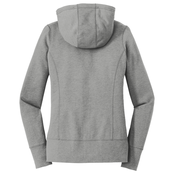 New Era Women's Tri Blend Fleece Full Zip Hoodie, Shadow Grey Heather, Back view