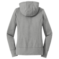 New Era Women's Tri Blend Fleece Full Zip Hoodie, Shadow Grey Heather, Back view