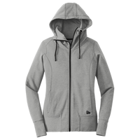 New Era Women's Tri Blend Fleece Full Zip Hoodie, Shadow Grey Heather, Front view