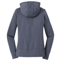New Era Women's Tri Blend Fleece Full Zip Hoodie, True Navy Heather, Back view