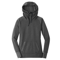 New Era Women's Tri Blend Fleece Pullover Hoodie, Black Heather, Front view