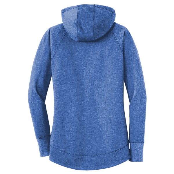 New Era Women's Tri Blend Fleece Pullover Hoodie, Royal Heather, Back view