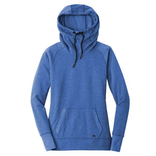 New Era Women's Tri Blend Fleece Pullover Hoodie, Royal Heather, Front view