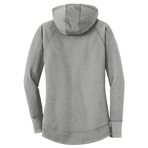 New Era Women's Tri Blend Fleece Pullover Hoodie, Shadow Grey Heather, Back view