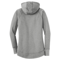 New Era Women's Tri Blend Fleece Pullover Hoodie, Shadow Grey Heather, Back view