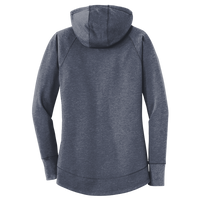 New Era Women's Tri Blend Fleece Pullover Hoodie, True Navy Heather, Back view