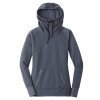 New Era Women's Tri Blend Fleece Pullover Hoodie, True Navy Heather, Front view