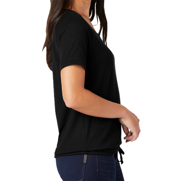 New Era Women's Tri Blend Performance Cinch Tee, Black Solid / Black Solid, Right Sleeve view