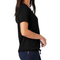 New Era Women's Tri Blend Performance Cinch Tee, Black Solid / Black Solid, Right Sleeve view