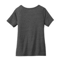 New Era Women's Tri Blend Performance Cinch Tee, Dark Graphite / Dark Graphite, Back view