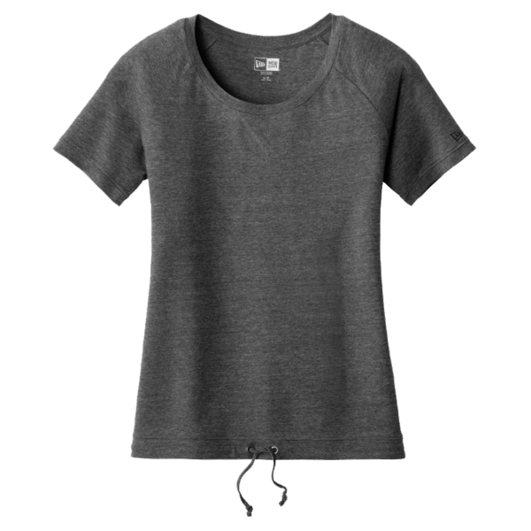 New Era Women's Tri Blend Performance Cinch Tee, Dark Graphite / Dark Graphite, Front view