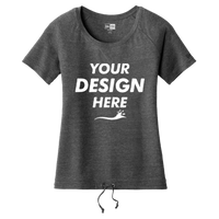 New Era Women's Tri Blend Performance Cinch Tee, Dark Graphite / Dark Graphite, Front view, Mockup