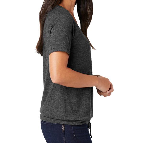 New Era Women's Tri Blend Performance Cinch Tee, Dark Graphite / Dark Graphite, Right Sleeve view