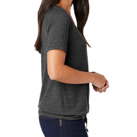 New Era Women's Tri Blend Performance Cinch Tee, Dark Graphite / Dark Graphite, Right Sleeve view