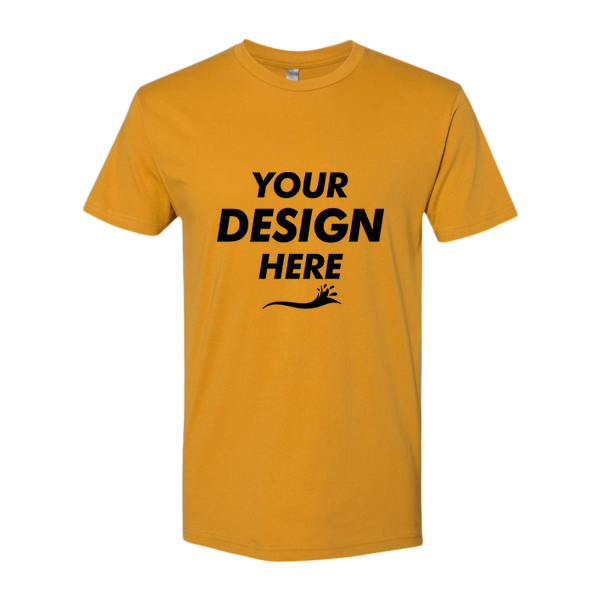 Next Level Apparel Cotton T-Shirt, Antique Gold, Front view, Mockup