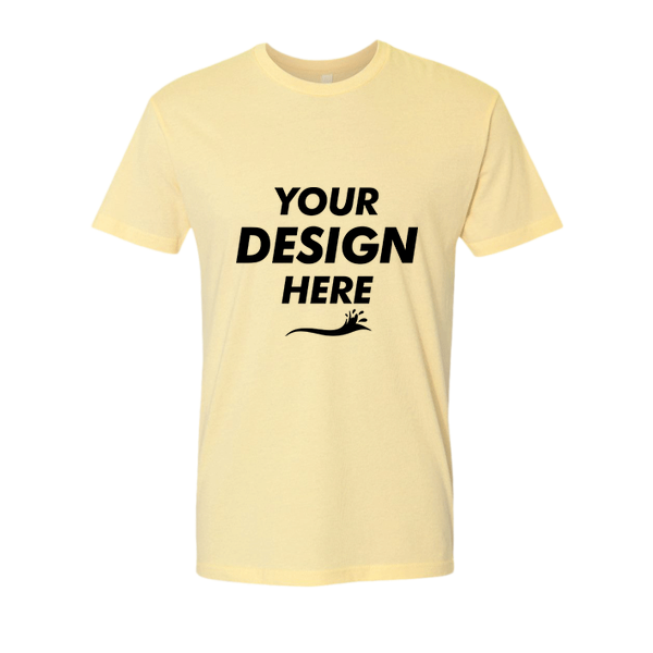Next Level Apparel Cotton T-Shirt, Banana Cream, Front view, Mockup