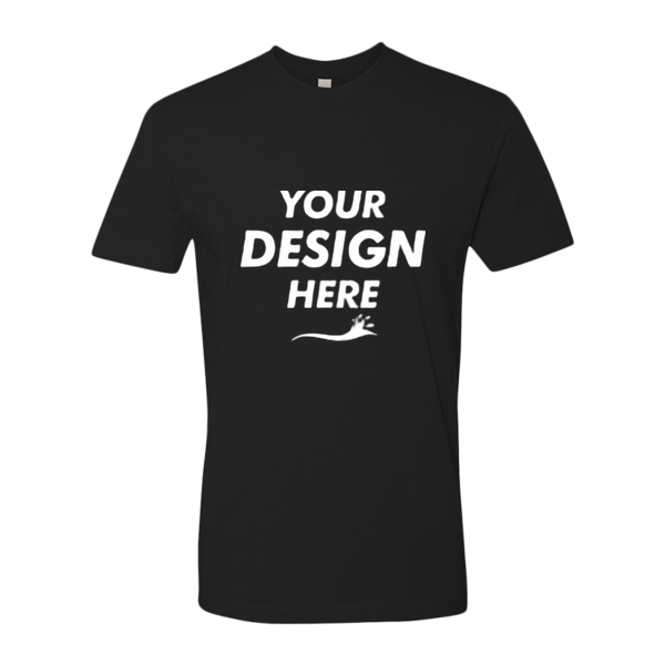 Next Level Apparel Cotton T-Shirt, Black, Front view, Mockup