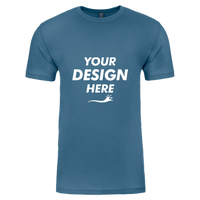 Next Level Apparel Cotton T-Shirt, Blue Jean, Front view, Mockup
