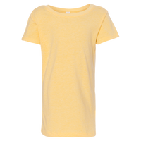 Next Level Apparel Girls’ CVC Princess T-Shirt, Banana Cream, Front view