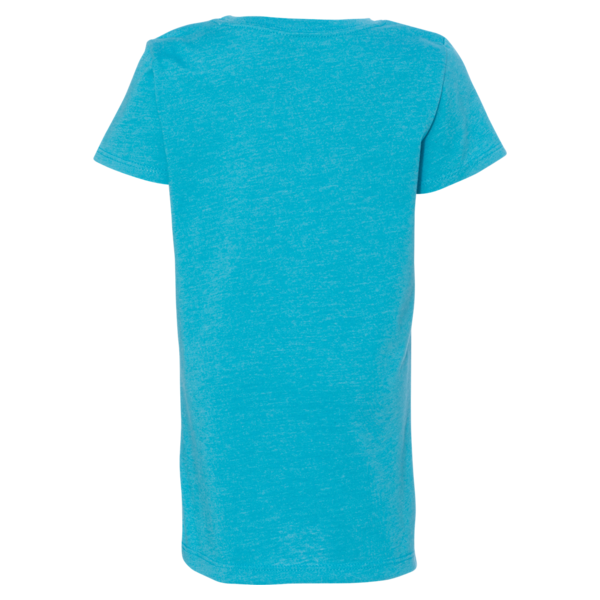 Next Level Apparel Girls’ CVC Princess T-Shirt, Bondi Blue, Back view