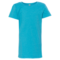 Next Level Apparel Girls’ CVC Princess T-Shirt, Bondi Blue, Front view