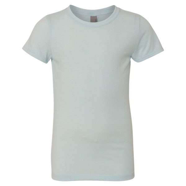 Next Level Apparel Girls’ CVC Princess T-Shirt, Ice Blue, Front view