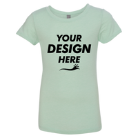 Next Level Apparel Girls’ CVC Princess T-Shirt, Mint, Front view, Mockup