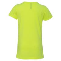 Next Level Apparel Girls’ CVC Princess T-Shirt, Neon Yellow, Back view