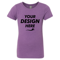Next Level Apparel Girls’ CVC Princess T-Shirt, Purple Berry, Front view, Mockup
