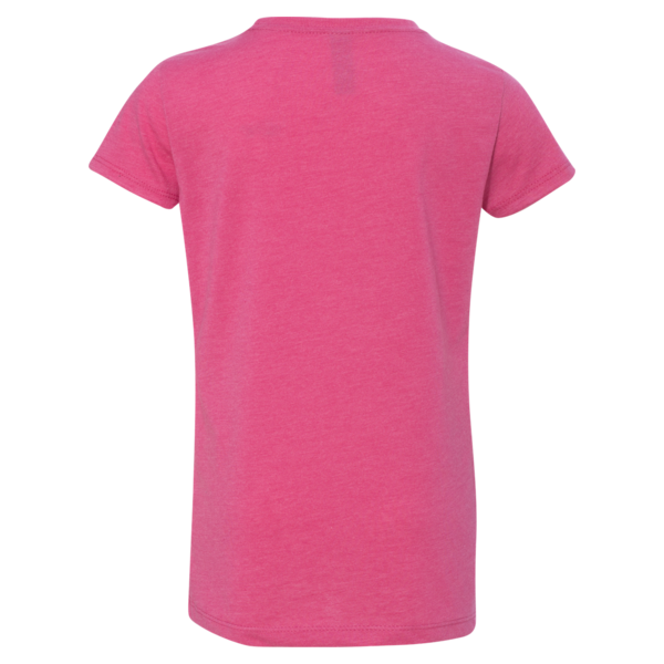 Next Level Apparel Girls’ CVC Princess T-Shirt, Raspberry, Back view