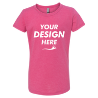 Next Level Apparel Girls’ CVC Princess T-Shirt, Raspberry, Front view, Mockup