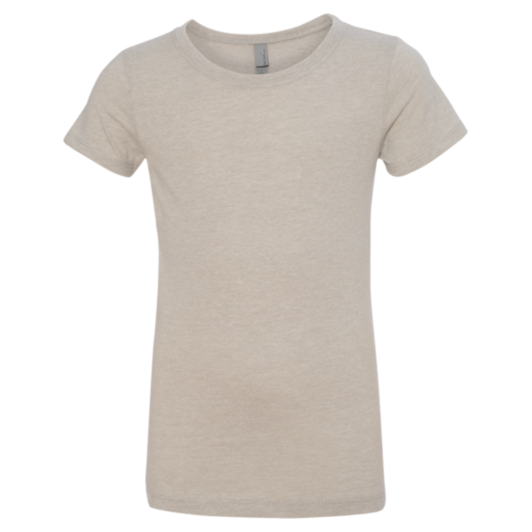 Next Level Apparel Girls’ CVC Princess T-Shirt, Silk, Front view