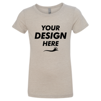 Next Level Apparel Girls’ CVC Princess T-Shirt, Silk, Front view, Mockup