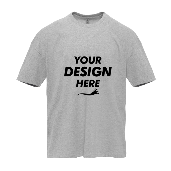 Next Level Apparel Heavyweight T-Shirt, Heather Grey, Front view, Mockup